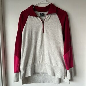 Nike Red and White Dri-FIT Quarter-Zip Pullover